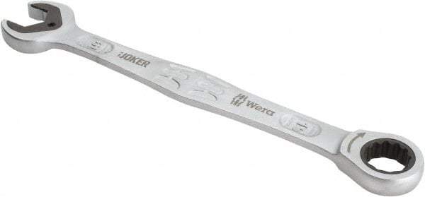 Wera - 19mm 12 Point Combination Wrench - 9-11/16" OAL, Chrome Molybdenum Steel, Satin Finish - Apex Tool & Supply