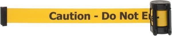 Tensator - 5" High x 90" Long x 2" Wide Barrier Replacement Cassette - Plastic, Black Powder Finish, Yellow, Use with Tensabarrier - Apex Tool & Supply