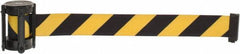 Tensator - 5" High x 90" Long x 2" Wide Barrier Replacement Cassette - Plastic, Black Powder Finish, Black/Yellow, Use with Tensabarrier - Apex Tool & Supply