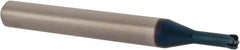 Accupro - 1/8", 4 Flute, Single End, Solid Carbide, 1/32" Corner Radius End Mill - 2-1/4" OAL, 0° Helix, Right Hand Flute, 0.05" LOC, Right Hand Cut, 3/8" Extended Reach - Apex Tool & Supply