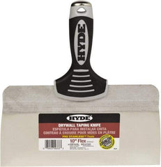 Hyde Tools - 10" Wide Spring Blade Stainless Steel Taping Knife - Flexible, Soft Grip Plastic Overmold Handle, 10-1/2" OAL - Apex Tool & Supply
