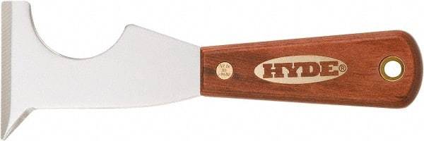 Hyde Tools - Stiff High Carbon Steel Chisel Scraper - 2-1/2" Blade Width x 2-1/2" Blade Length, Hardwood Handle - Apex Tool & Supply