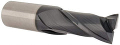Accupro - 1", 2" LOC, 1" Shank Diam, 4-1/2" OAL, 2 Flute, Solid Carbide Square End Mill - Single End, TiAlN Finish, Spiral Flute, 30° Helix, Centercutting, Right Hand Cut, Right Hand Flute - Apex Tool & Supply
