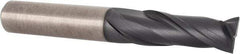 Accupro - 3/8", 1" LOC, 3/8" Shank Diam, 2-3/4" OAL, 2 Flute, Solid Carbide Square End Mill - Single End, TiAlN Finish, Spiral Flute, 30° Helix, Centercutting, Right Hand Cut, Right Hand Flute - Apex Tool & Supply