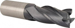 Accupro - 1", 2" LOC, 1" Shank Diam, 4-1/2" OAL, 4 Flute, Solid Carbide Square End Mill - Single End, TiAlN Finish, Spiral Flute, 30° Helix, Centercutting, Right Hand Cut, Right Hand Flute - Apex Tool & Supply