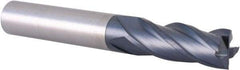 Accupro - 3/8", 1" LOC, 3/8" Shank Diam, 2-3/4" OAL, 4 Flute, Solid Carbide Square End Mill - Single End, TiAlN Finish, Spiral Flute, 30° Helix, Centercutting, Right Hand Cut, Right Hand Flute - Apex Tool & Supply
