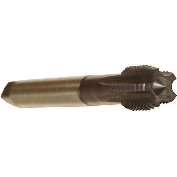 Emuge - 1/2-13 UNC 2BX 5 Flute TiCN Finish Powdered Metal Straight Flute Machine Tap - Modified Bottoming, Right Hand Thread, 4.331" OAL, 0.984" Thread Length, Oversize - Apex Tool & Supply