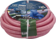 JGB Enterprises - 50' Long Garden Hose - 5/8" Diam, 5/8" GHT, Polypropylene, 100 psi, Hot Water Compatible, All Season, Pink - Apex Tool & Supply