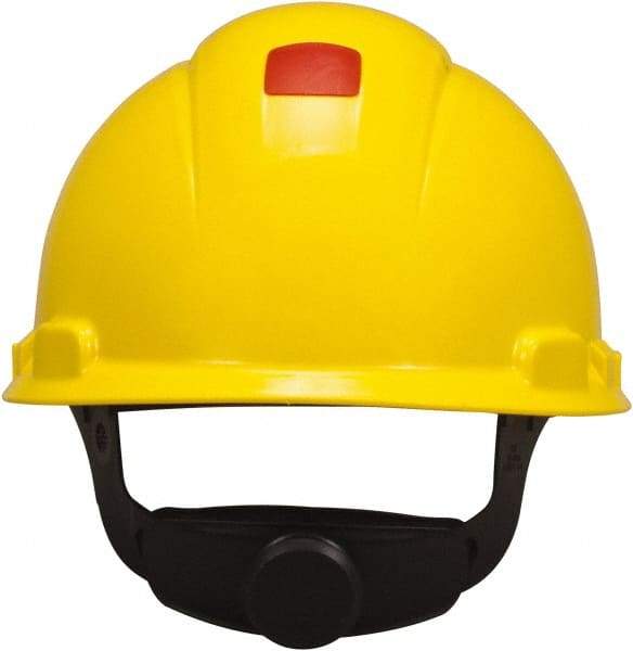 3M - ANSI Type I, Class C Rated, 4-Point, Ratchet Adjustment Hard Hat - Size 6-1/2 to 8, Yellow, Standard Brim, Vented - Apex Tool & Supply