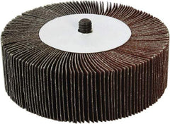Tru-Maxx - 3" Diam x 3/4" Face Width, Fine Aluminum Oxide Coated Mounted Flap Wheel - 1/4-20 Threaded Mount, 120 Grit, 20,000 Max RPM - Apex Tool & Supply