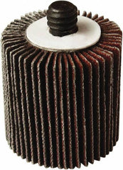 Tru-Maxx - 2-1/2" Diam x 1/2" Face Width, Fine Aluminum Oxide Coated Mounted Flap Wheel - 1/4-20 Threaded Mount, 120 Grit, 25,000 Max RPM - Apex Tool & Supply
