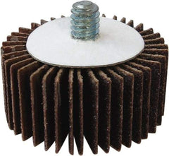 Tru-Maxx - 2" Diam x 1-1/2" Face Width, Medium Aluminum Oxide Coated Mounted Flap Wheel - 1/4-20 Threaded Mount, 60 Grit, 25,000 Max RPM - Apex Tool & Supply