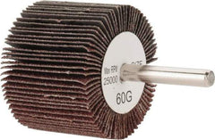 Tru-Maxx - 2" Diam x 1-1/2" Face Width, Medium Aluminum Oxide Coated Mounted Flap Wheel - 1/4" Shank Mount, 60 Grit, 25,000 Max RPM - Apex Tool & Supply