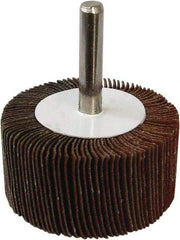 Tru-Maxx - 2" Diam x 1/2" Face Width, Medium Aluminum Oxide Coated Mounted Flap Wheel - 1/4" Shank Mount, 80 Grit, 25,000 Max RPM - Apex Tool & Supply
