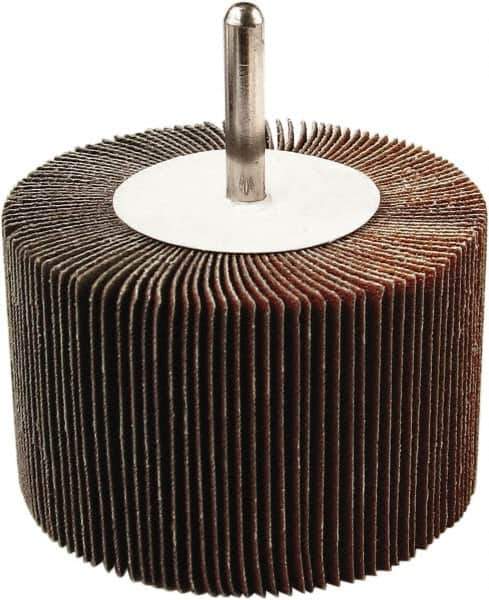 Tru-Maxx - 3" Diam x 2" Face Width, Very Fine Aluminum Oxide Coated Mounted Flap Wheel - 1/4" Shank Mount, 240 Grit, 20,000 Max RPM - Apex Tool & Supply