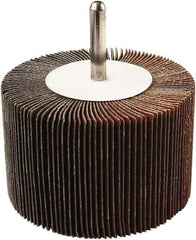 Tru-Maxx - 3" Diam x 2" Face Width, Very Fine Aluminum Oxide Coated Mounted Flap Wheel - 1/4" Shank Mount, 240 Grit, 20,000 Max RPM - Apex Tool & Supply