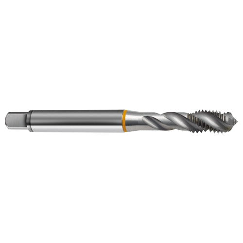 ‎10-24 3FL 2B Cobalt Spiral Flute Semi-Bott Ylw Ring Tap-Bright-40 Degree Helix - Apex Tool & Supply