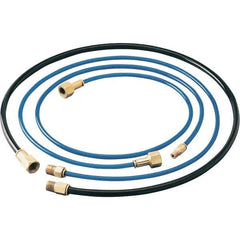 Dynabrade - 1/4" ID x 3/8" OD 6' Long Hose - Female/Male Ends, 90 Working psi, 1/4" Fitting, Black & Blue - Apex Tool & Supply