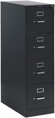 Hon - 15" Wide x 52" High x 26-1/2" Deep, 4 Drawer Vertical File with Lock - Steel, Charcoal - Apex Tool & Supply