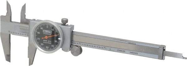 Fowler - 0" to 4" Range, 0.001" Graduation, 0.1" per Revolution, Dial Caliper - Black Face, 1.18" Jaw Length - Apex Tool & Supply