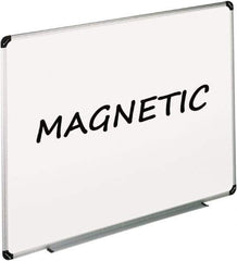 UNIVERSAL - 48" High x 72" Wide Enameled Steel Magnetic Marker Board - Aluminum/Plastic Frame, Includes Accessory Tray/Rail & Mounting Kit - Apex Tool & Supply