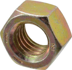 Value Collection - 1/2-13 UNC Steel Right Hand Hex Nut - 3/4" Across Flats, 7/16" High, Zinc Yellow Dichromate Finish - Apex Tool & Supply
