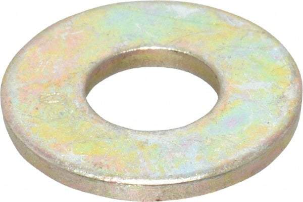 Value Collection - 5/16" Screw, Grade SAE 1035-1050 Alloy Steel USS Flat Washer - 0.37" ID x 0.905" OD, 0.104" Thick, Zinc Yellow Dichromate Finish - Apex Tool & Supply