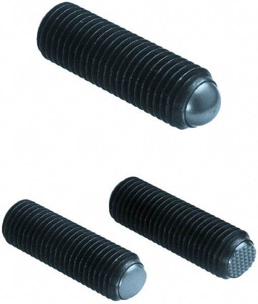 Gibraltar - 16mm OAL, Steel, Headless Ridged Flat Face Ball End Clamping Screw - 4,496 Lb Max Load, 7mm Ball Diam - Apex Tool & Supply