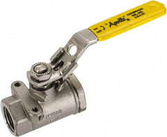 Apollo - 1/2" Pipe, Standard Port, Stainless Steel Standard Ball Valve - 2 Piece, NPT Ends, Locking Lever Handle, 600 WOG, 150 WSP - Apex Tool & Supply