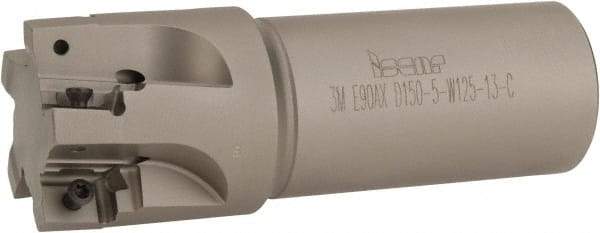 Iscar - 1-1/2" Cut Diam, 1/2" Max Depth of Cut, 1-1/4" Shank Diam, 4" OAL, Indexable Square Shoulder End Mill - 3M AXKT 1304.../2006... Inserts, Weldon Shank, 90° Lead Angle, Through Coolant, Series Mill2000 - Apex Tool & Supply