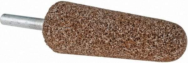 Norton - 1" Head Diam x 2-3/4" Thickness, A3, Tree End, Aluminum Oxide Mounted Point - Brown, Very Coarse Grade, 36 Grit, 15,530 RPM - Apex Tool & Supply