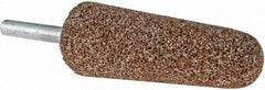 Norton - 1" Head Diam x 2-3/4" Thickness, A3, Tree End, Aluminum Oxide Mounted Point - Brown, Very Coarse Grade, 36 Grit, 15,530 RPM - Apex Tool & Supply