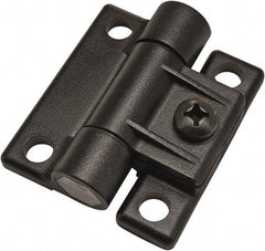 80/20 Inc. - 2-1/4" Long x 2-1/2" Wide x 19.56mm Thick, Adjustable Hinge - Black Acetal, No Finish - Apex Tool & Supply