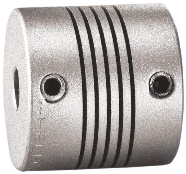 Lovejoy - 3/16" Max Bore Diam, Flexible Screw Hub Coupling - 3/4" OD, 3/4" OAL, Anodized Aluminum - Apex Tool & Supply