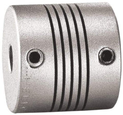 Lovejoy - 3/8" Max Bore Diam, Flexible Screw Hub Coupling - 1.12" OD, 1.12" OAL, Anodized Aluminum - Apex Tool & Supply