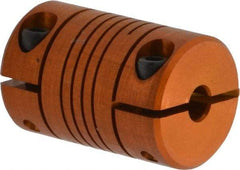 Lovejoy - 1/8" Max Bore Diam, Flexible Clamp Hub Coupling - 1/2" OD, 3/4" OAL, Anodized Aluminum - Apex Tool & Supply