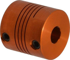 Lovejoy - 1/4" Max Bore Diam, Flexible Screw Hub Coupling - 3/4" OD, 3/4" OAL, Anodized Aluminum - Apex Tool & Supply