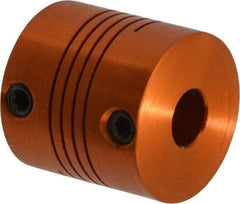 Lovejoy - 1/4" Max Bore Diam, Flexible Screw Hub Coupling - 3/4" OD, 3/4" OAL, Anodized Aluminum - Apex Tool & Supply