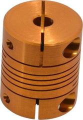 Lovejoy - 3/16" Max Bore Diam, Flexible Clamp Hub Coupling - 3/4" OD, 0.9" OAL, Anodized Aluminum - Apex Tool & Supply
