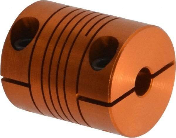 Lovejoy - 1/4" Max Bore Diam, Flexible Clamp Hub Coupling - 3/4" OD, 0.9" OAL, Anodized Aluminum - Apex Tool & Supply