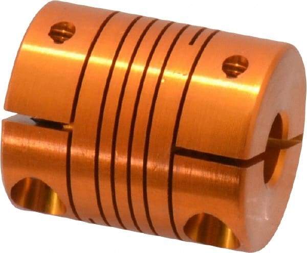 Lovejoy - 1/4" Max Bore Diam, Flexible Clamp Hub Coupling - 3/4" OD, 0.9" OAL, Anodized Aluminum - Apex Tool & Supply
