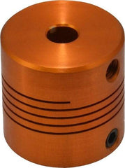 Lovejoy - 1/4" Max Bore Diam, Flexible Screw Hub Coupling - 1" OD, 1" OAL, Anodized Aluminum - Apex Tool & Supply
