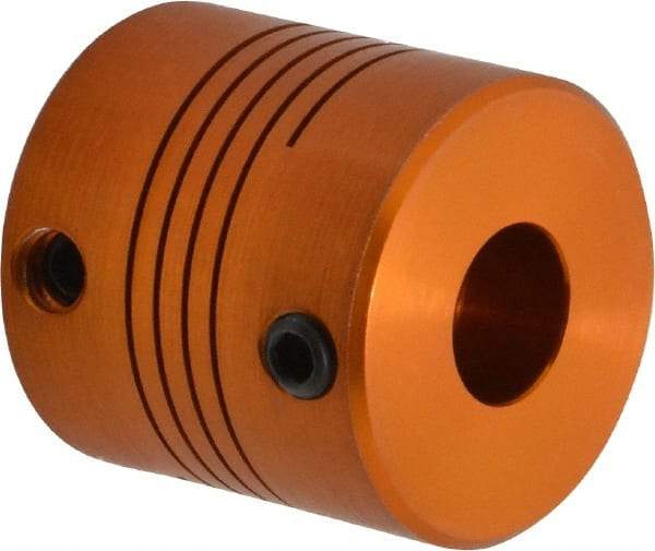 Lovejoy - 3/8" Max Bore Diam, Flexible Screw Hub Coupling - 1" OD, 1" OAL, Anodized Aluminum - Apex Tool & Supply