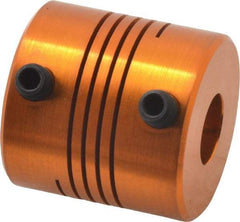 Lovejoy - 3/8" Max Bore Diam, Flexible Screw Hub Coupling - 1" OD, 1" OAL, Anodized Aluminum - Apex Tool & Supply
