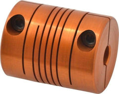 Lovejoy - 1/4" Max Bore Diam, Flexible Clamp Hub Coupling - 1" OD, 1-1/4" OAL, Anodized Aluminum - Apex Tool & Supply