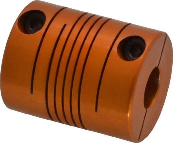 Lovejoy - 3/8" Max Bore Diam, Flexible Clamp Hub Coupling - 1" OD, 1-1/4" OAL, Anodized Aluminum - Apex Tool & Supply