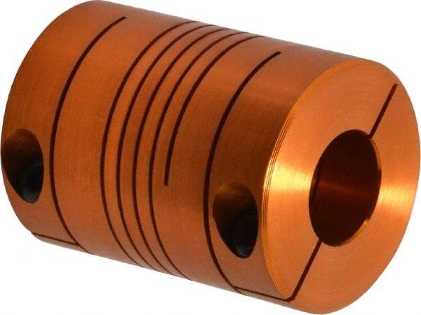 Lovejoy - 1/2" Max Bore Diam, Flexible Screw Hub Coupling - 1.12" OD, 1-1/2" OAL, Anodized Aluminum - Apex Tool & Supply