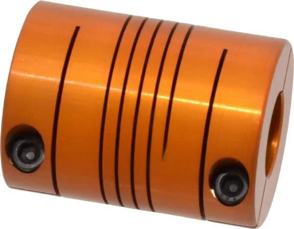 Lovejoy - 1/2" Max Bore Diam, Flexible Screw Hub Coupling - 1.12" OD, 1-1/2" OAL, Anodized Aluminum - Apex Tool & Supply