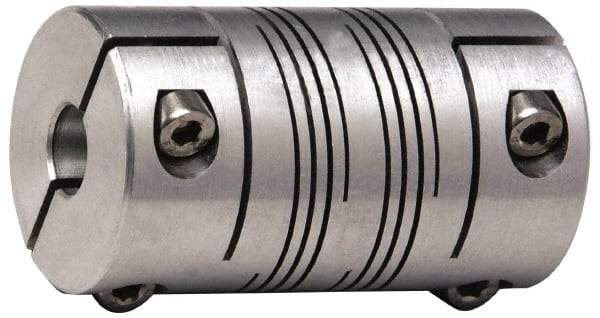 Lovejoy - 1/2" Max Bore Diam, Flexible Clamp Hub Coupling - 1" OD, 1-1/2" OAL, Anodized Aluminum - Apex Tool & Supply
