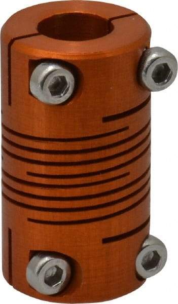 Lovejoy - 1/4" Max Bore Diam, Flexible Clamp Hub Coupling - 1/2" OD, 0.9" OAL, Anodized Aluminum - Apex Tool & Supply